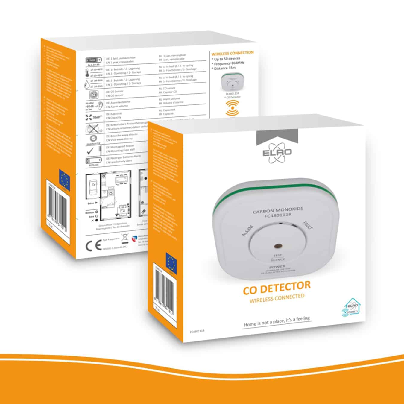 Koop ELRO Connects FC480111R Koolmonoxidemelder - draadloos koppelbaar