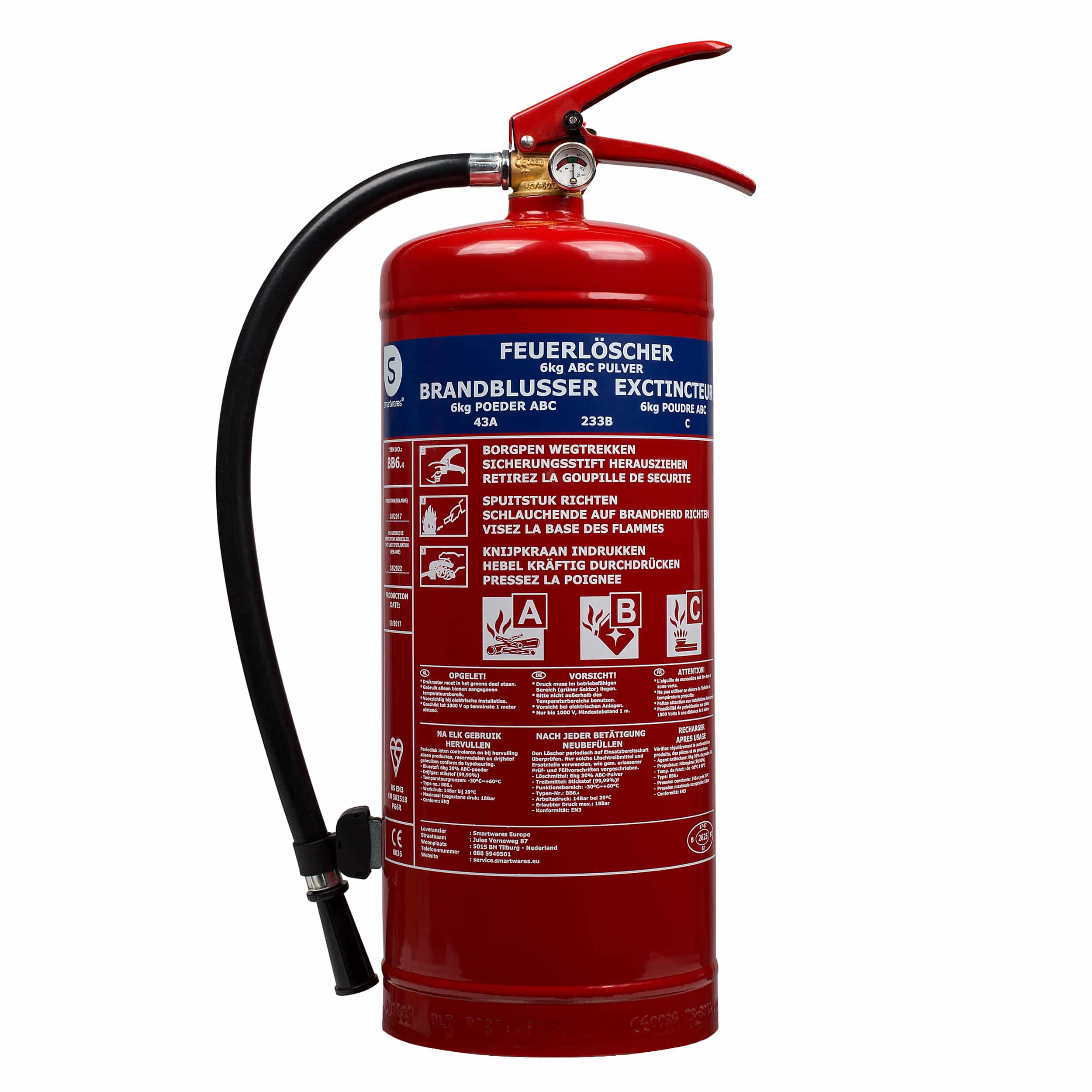 Smartwares BB6 Brandblusser poeder 6 kg