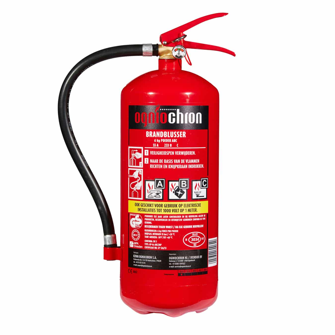 Koop SAVS® Brandblusser poeder 6 kg – GP-6x ABC/MP PLUS