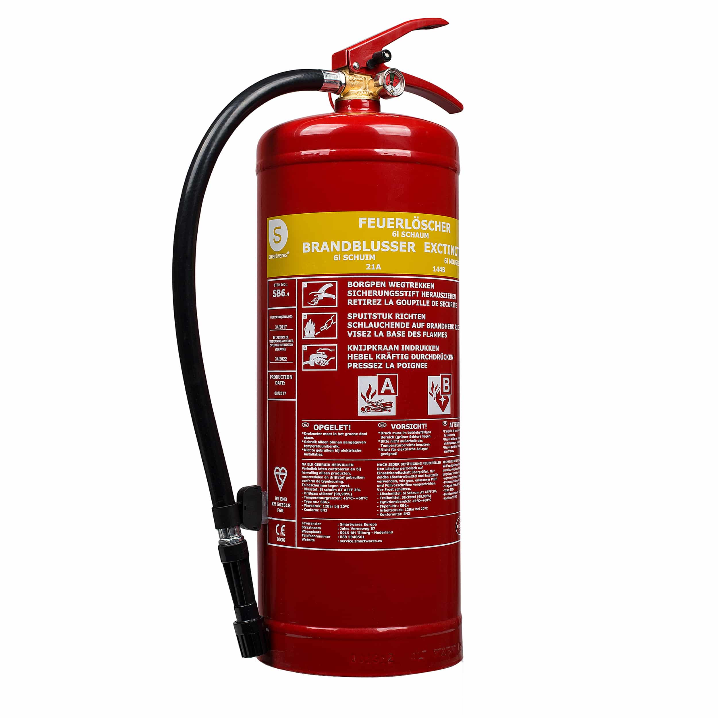Smartwares SB6 Brandblusser schuim 6 liter