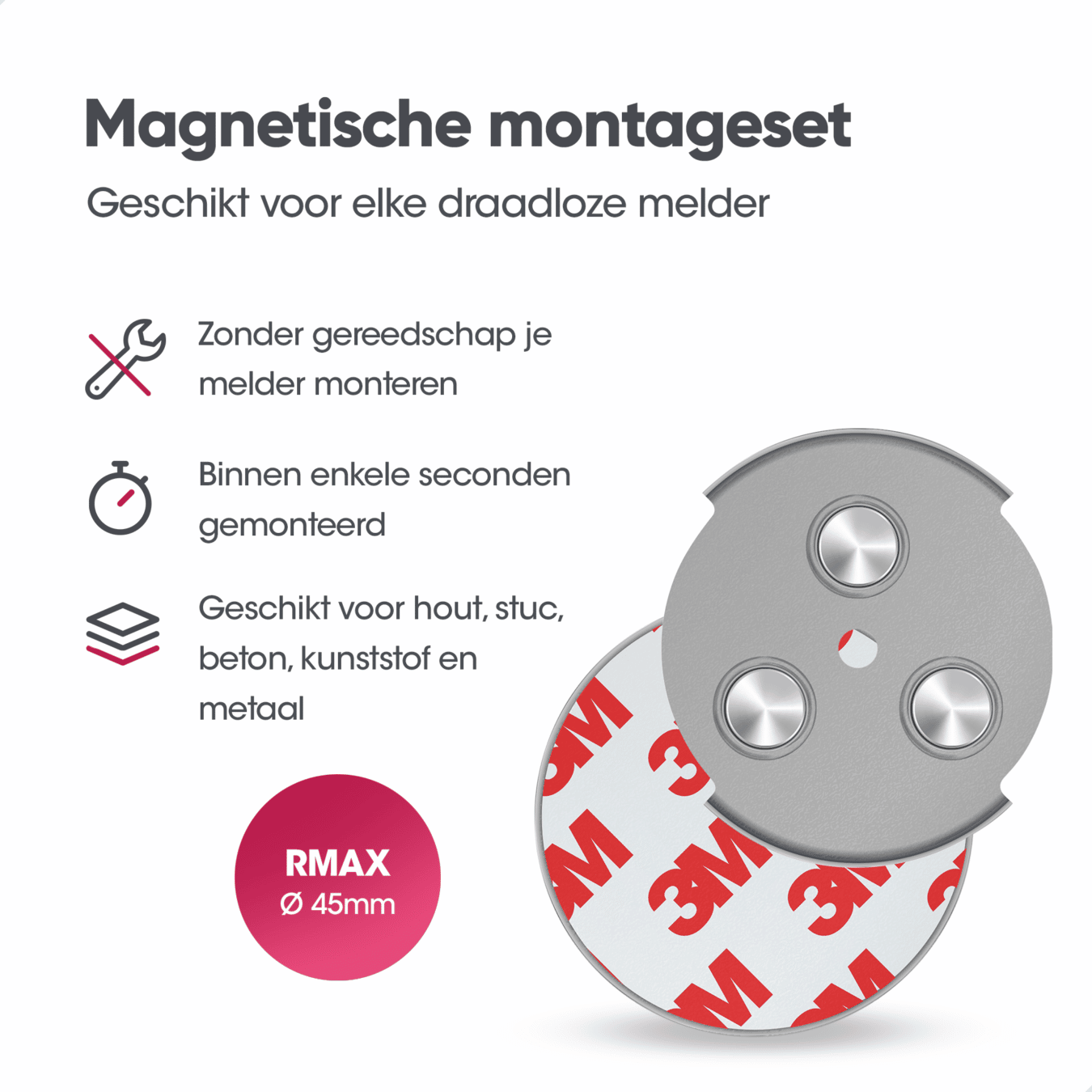 Koop Magnetische montageset RMAX-45 - 3-pack - 45mm