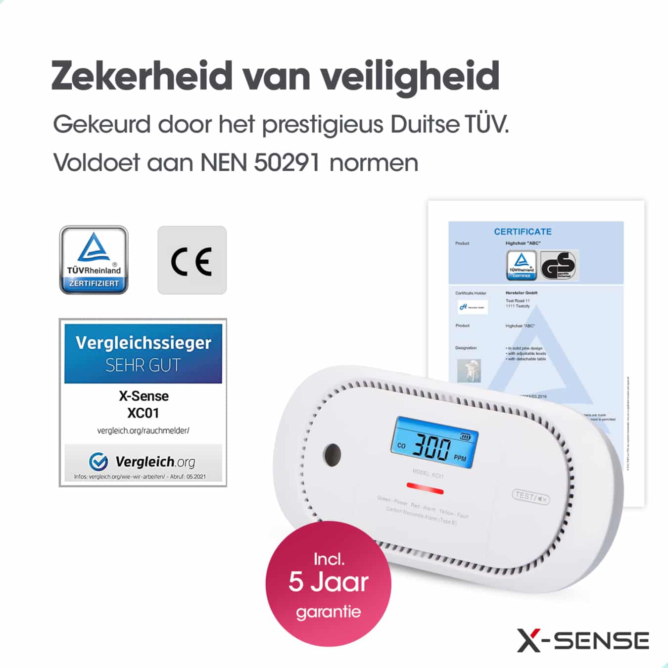 Koop X-Sense XC01 CO-melder met montageset