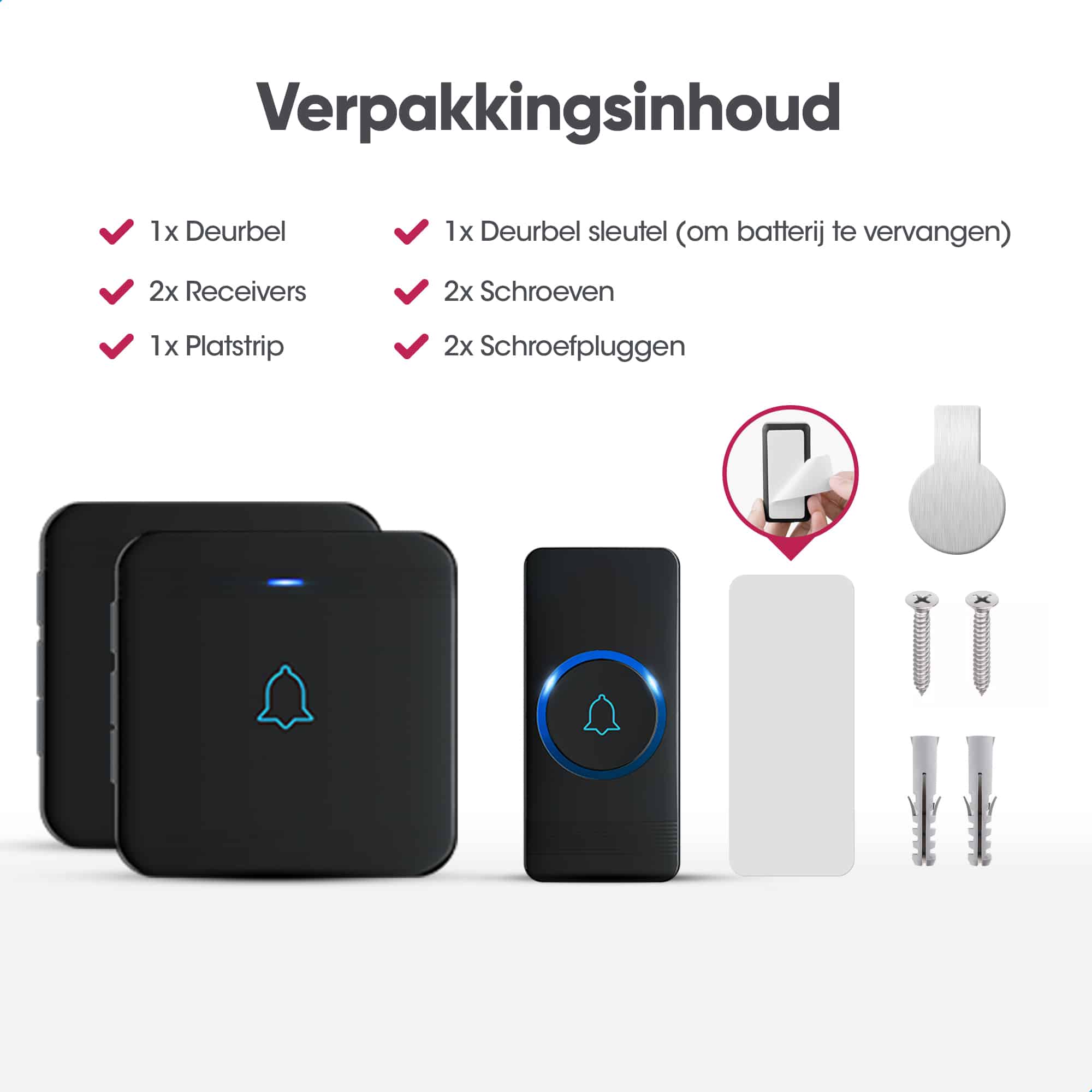 Grundig Draadloze Deurbel 2 Ontvangers Netstroom - Coolblue - alles