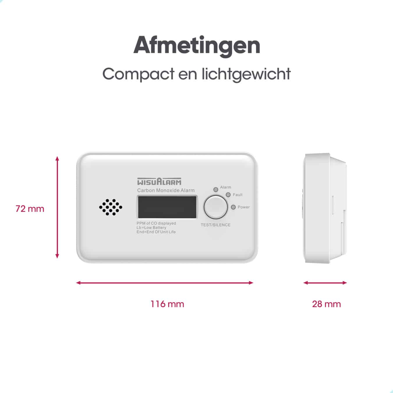 Koop WisuAlarm GC20B Koolmonoxidemelder 2-pack