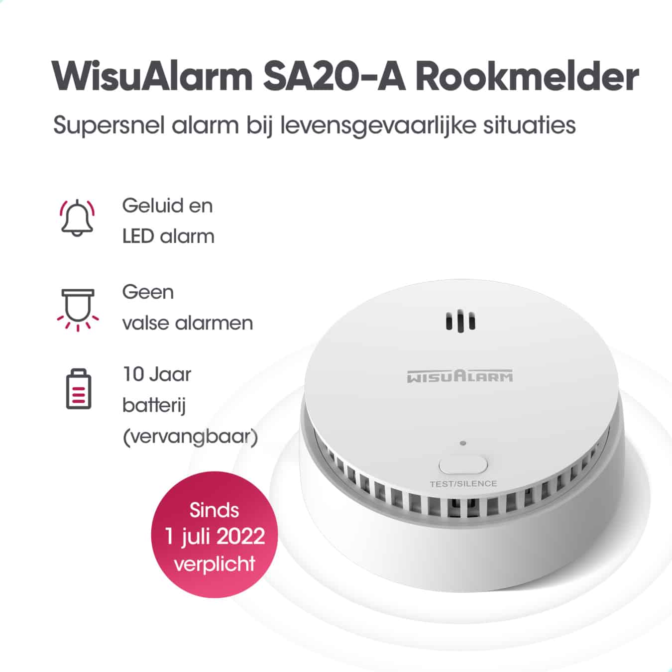 Koop WisuAlarm SA20A Rookmelder 3-pack