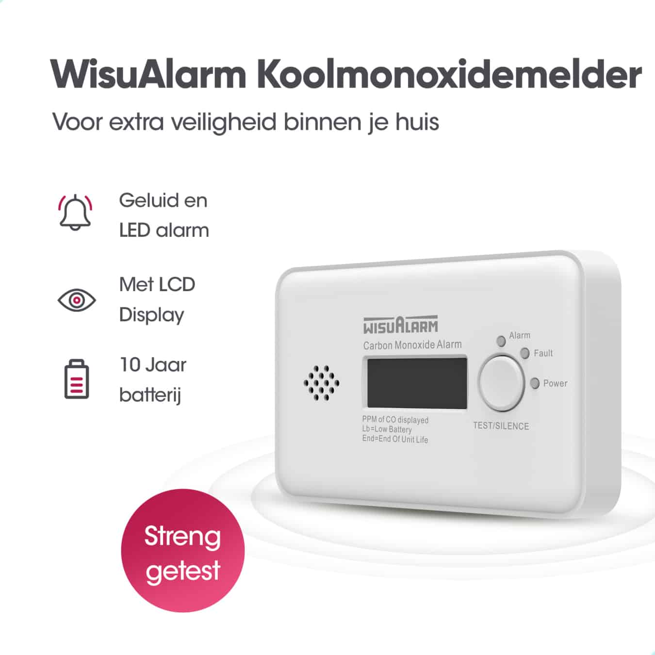 Koop WisuAlarm GC20B Koolmonoxidemelder 2-pack