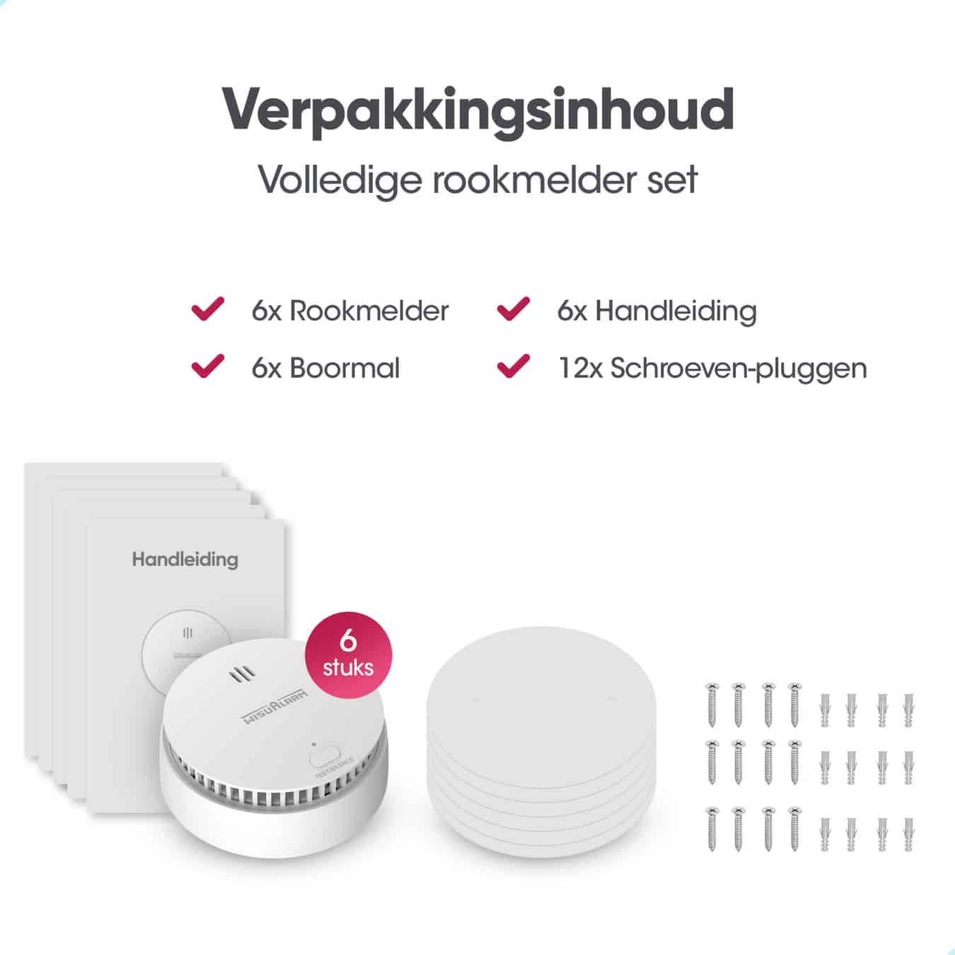 Koop WisuAlarm SA20A Rookmelder 6-pack