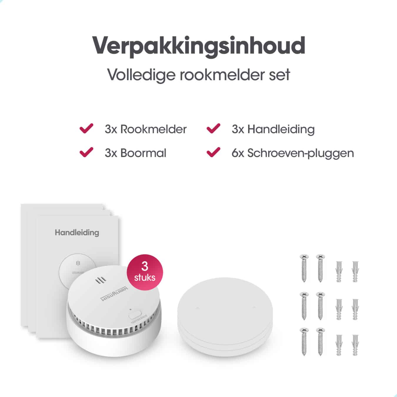 Koop WisuAlarm SA30A-R8 Koppelbare rookmelder 3-pack