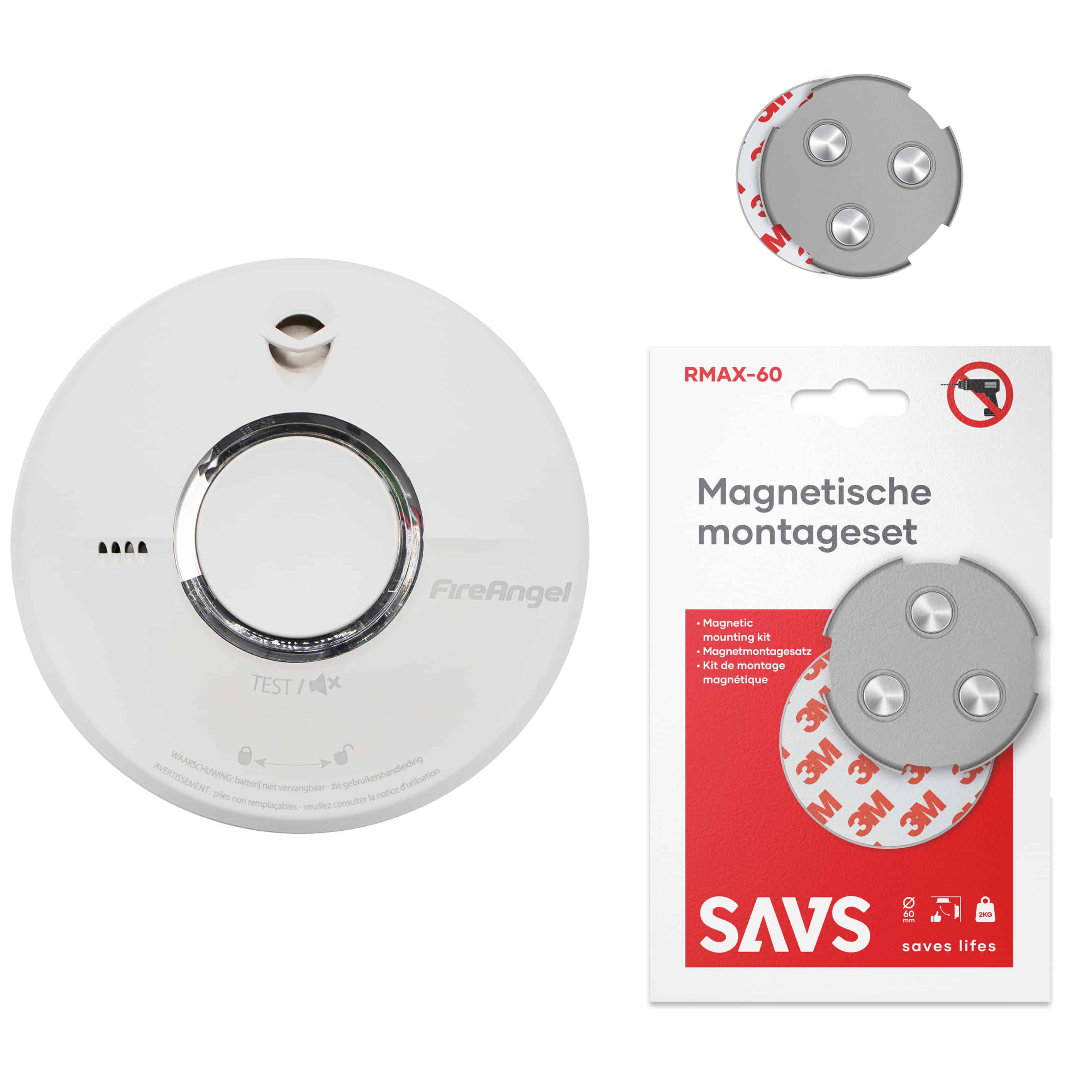 FireAngel ST-622 Rookmelder + magnetische montageset - 10 jaar batterij - Inclusief magnetische montagesets