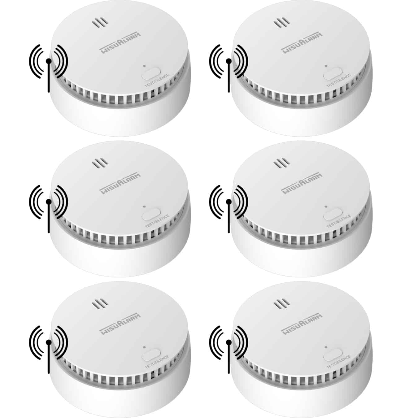 Koop WisuAlarm SA30A-R8 Koppelbare rookmelder 6-pack