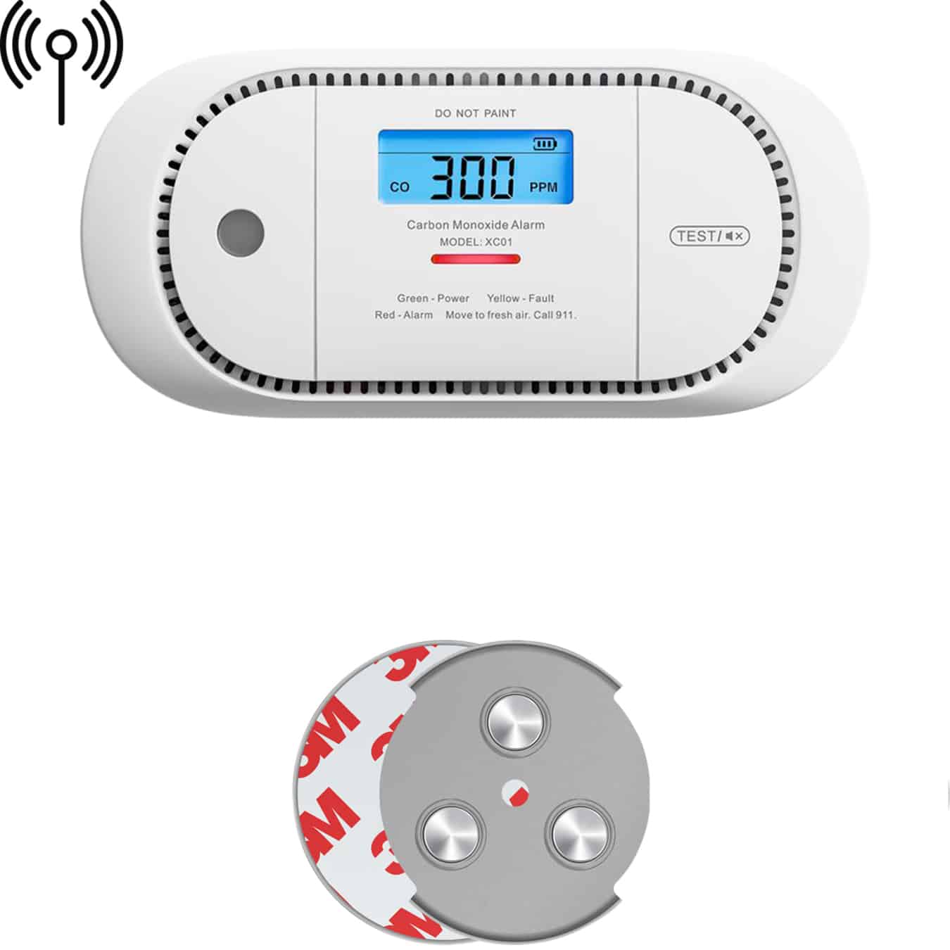 Koop X-Sense XC01P-WR CO-melder - draadloos koppelbaar met montageset