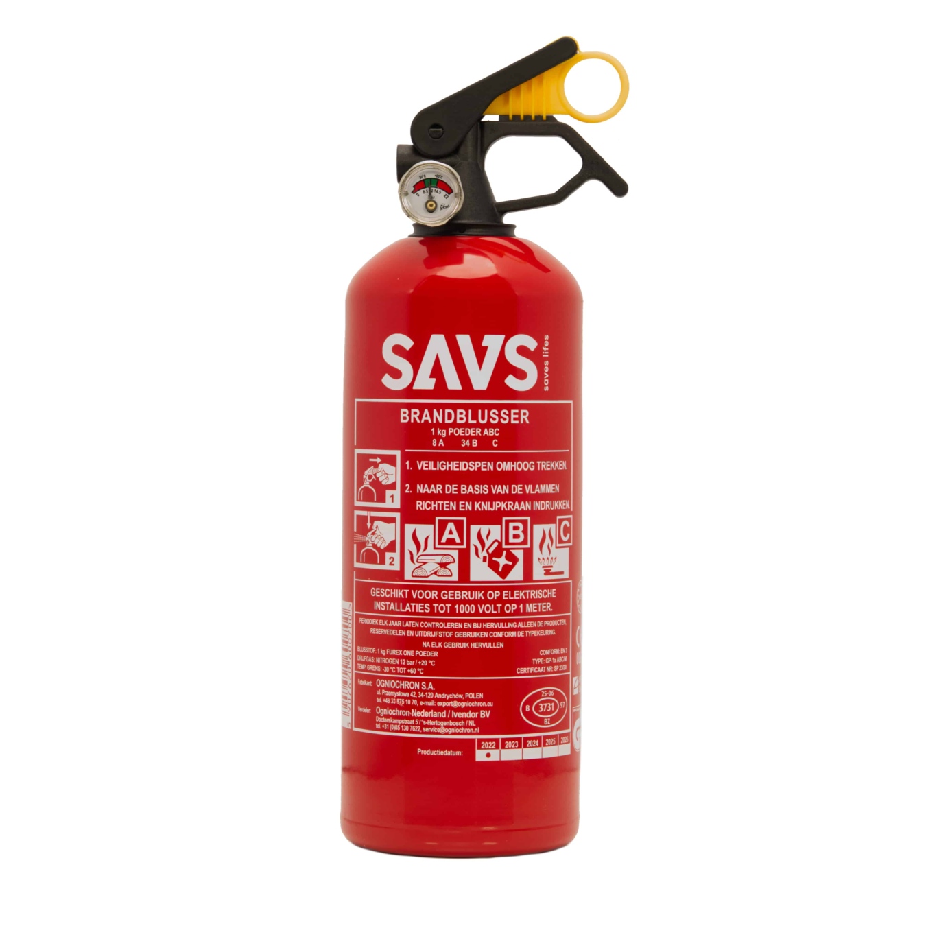 Koop SAVS® Brandblusser poeder 1 kg – GP-1x ABC/MP