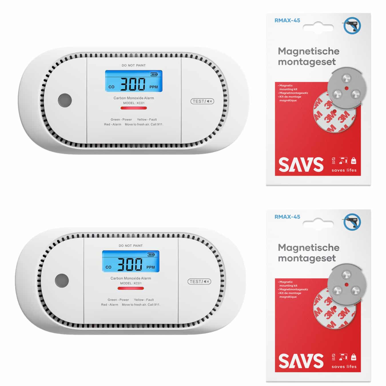 Koop X-Sense XC01 2-pack CO-melders met montagesets