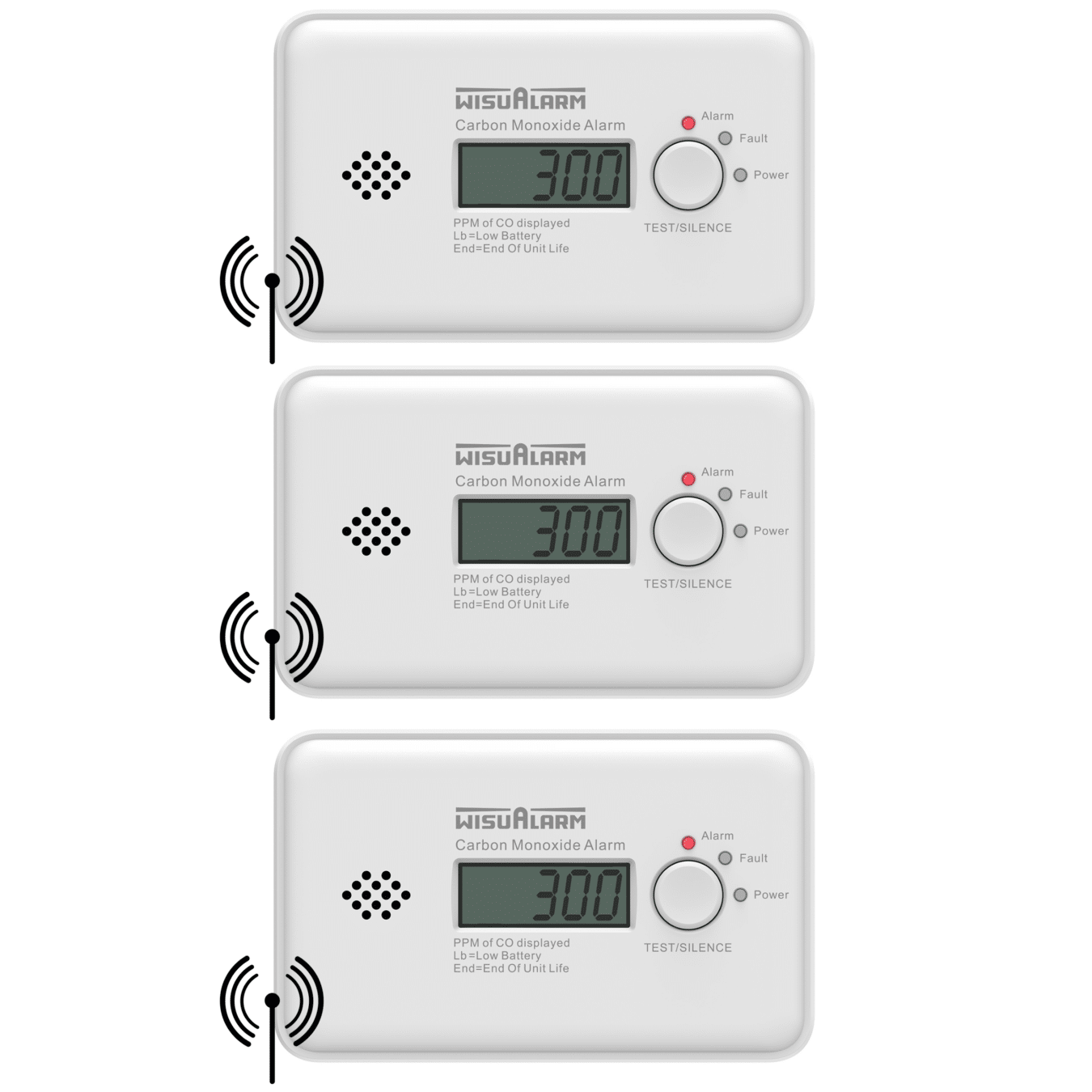 Koop WisuAlarm GC20B-R8 koppelbare Koolmonoxidemelder RF – 3-pack
