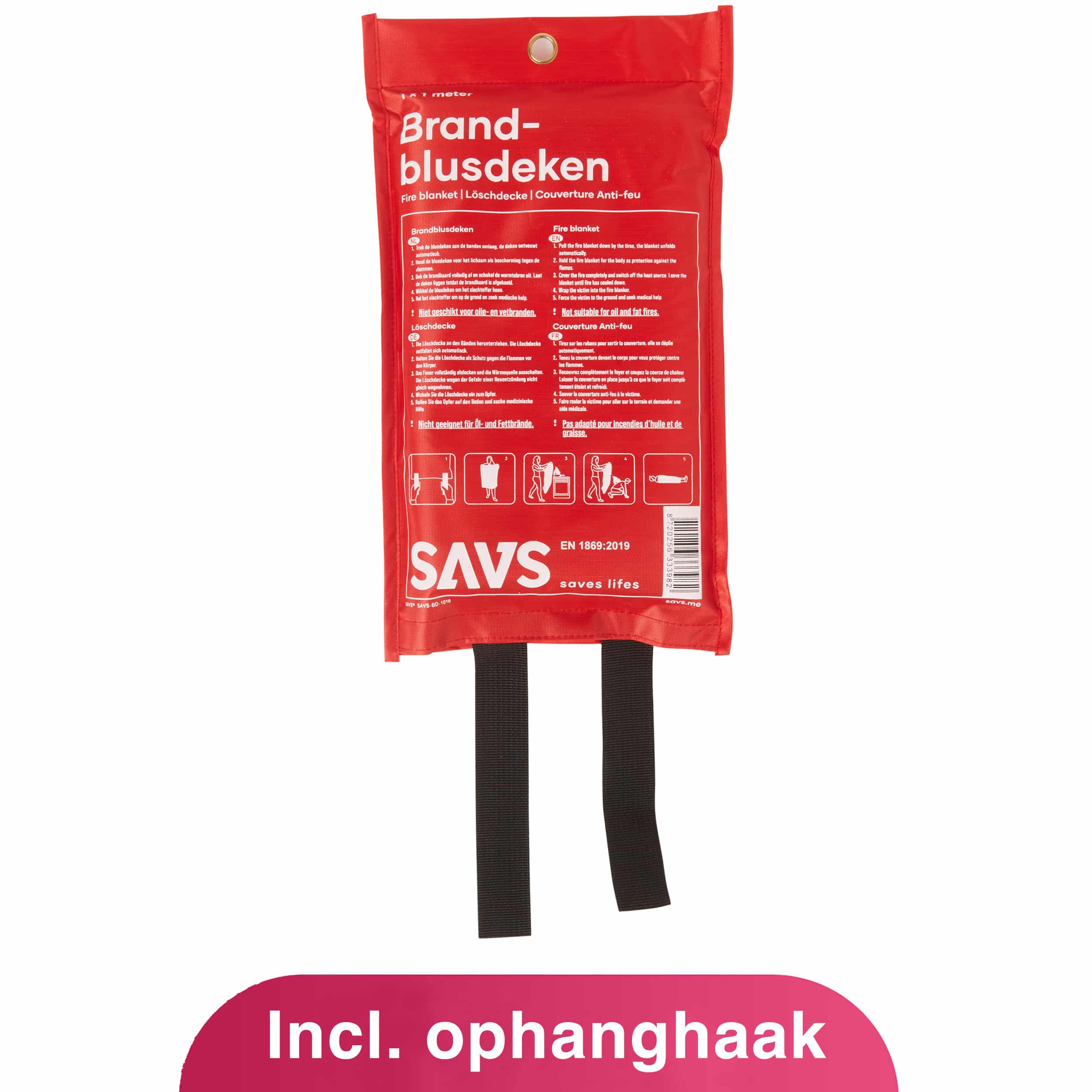 SAVS® Blusdeken 1,2 m x 1,8 m + Ophanghaak