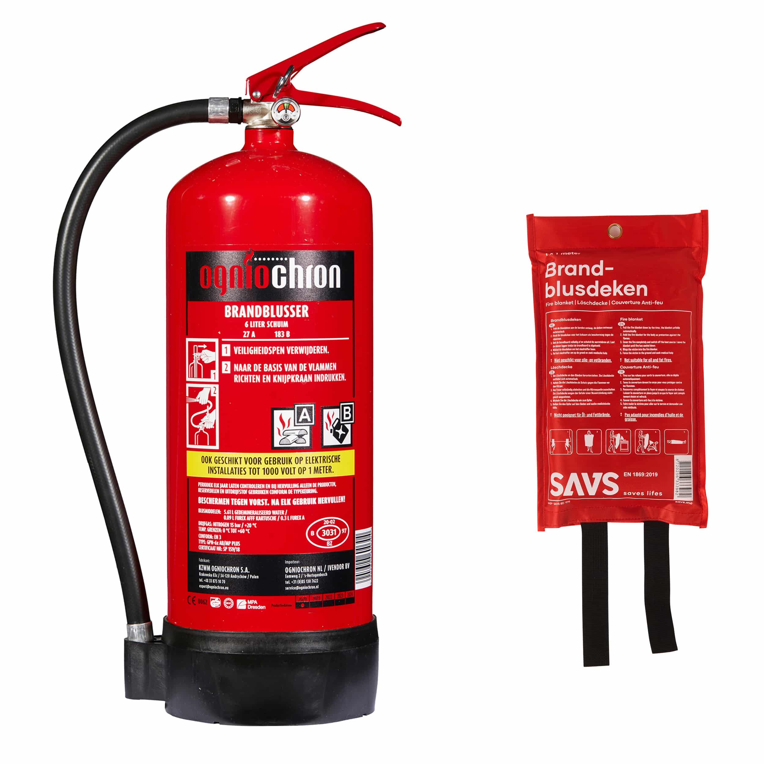 SAVS® Brandblus box Schuimblusser Blusdeken XL