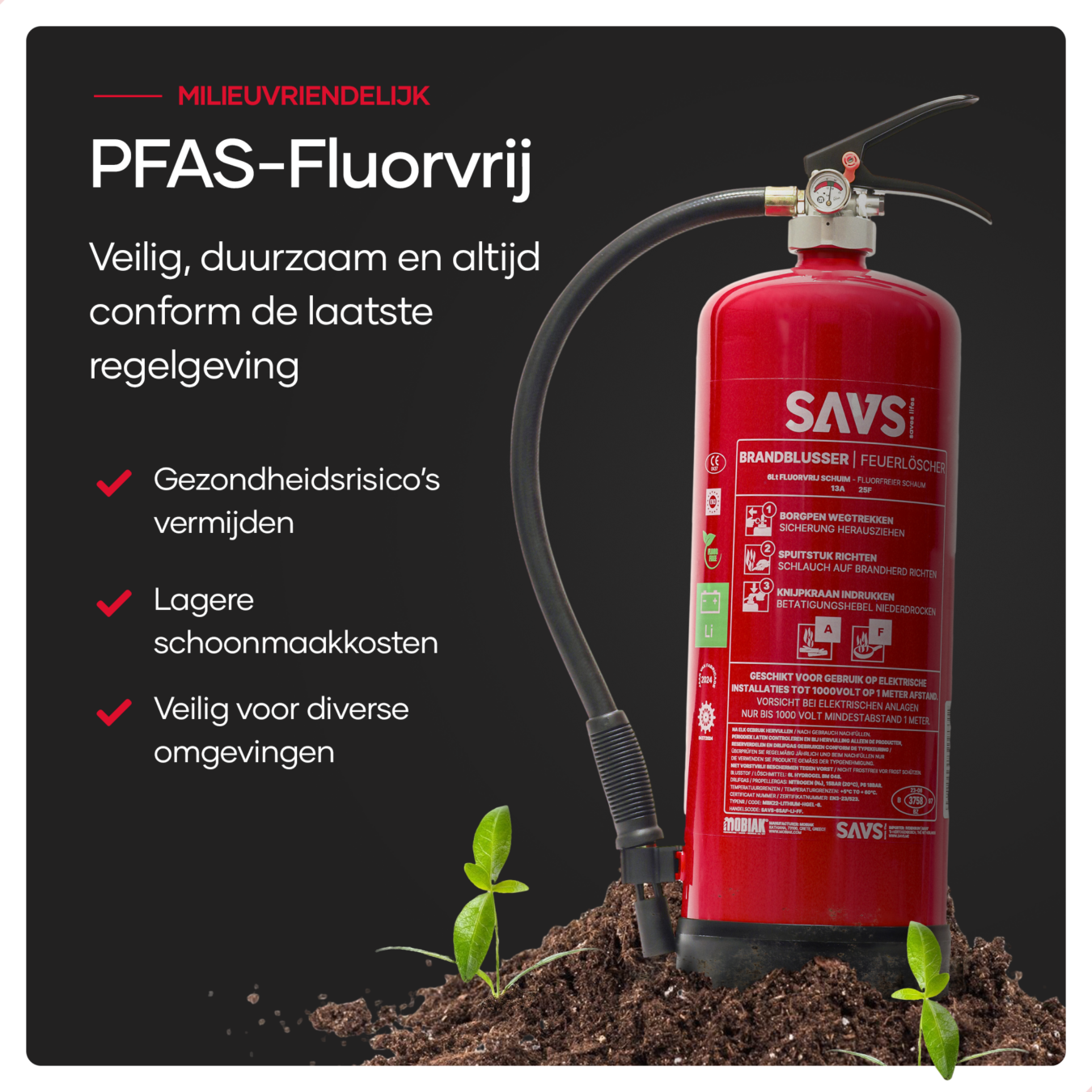 Koop SAVS Lithium brandblusser schuim 6 Liter AF Fluorvrij