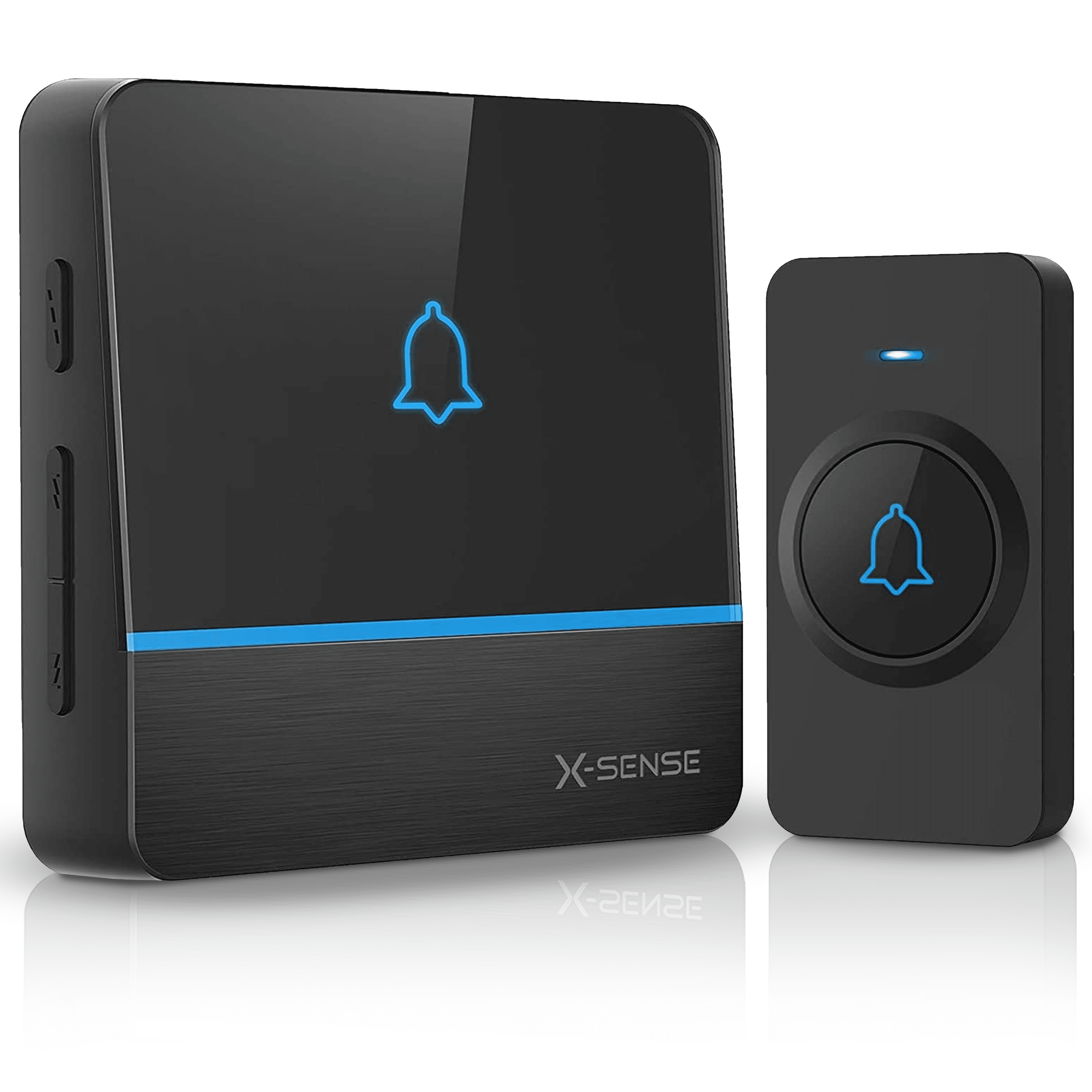 X-Sense Draadloze deurbel met 1 ontvanger - Zwart - Bereik 400 meter - Waterdicht - Zonder batterijen - 52 melodieën