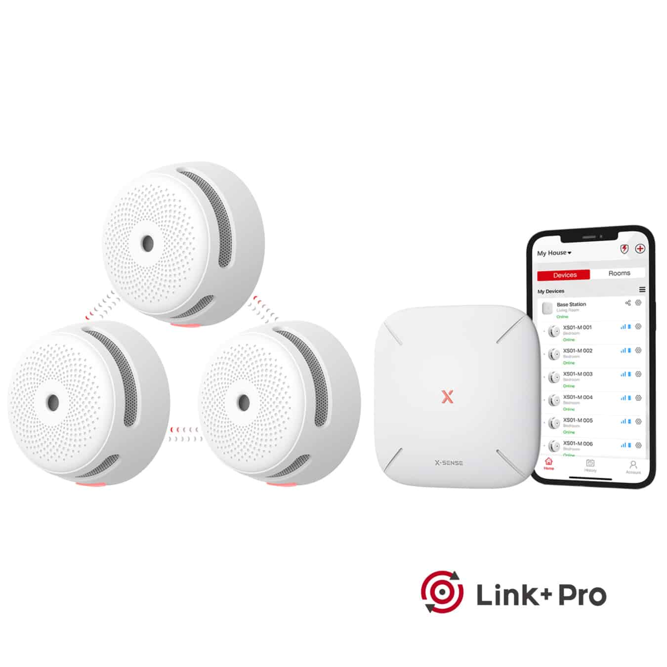 Koop X-Sense Link+ Pro bundel – 3 Rookmelders en Base Station