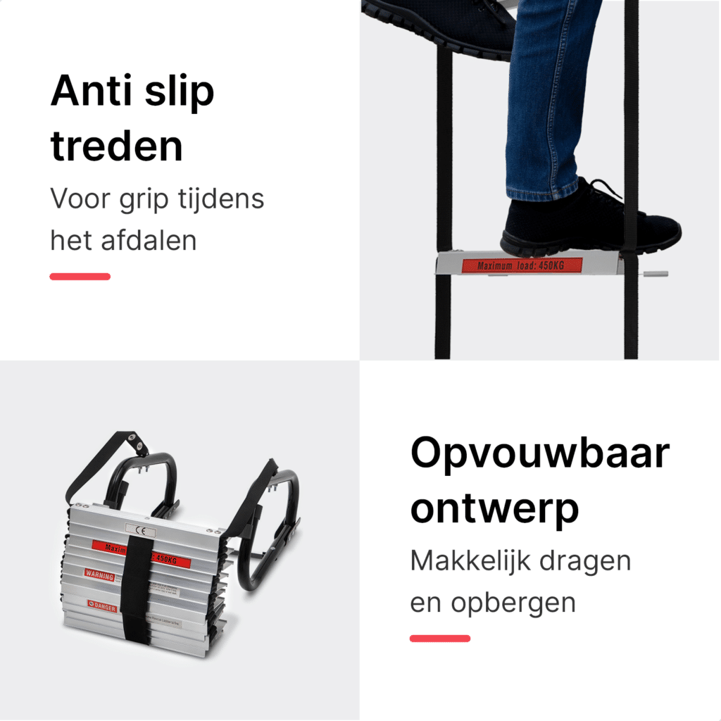 Smartwares Brandladder BBVL 4.5m rood/wit - De Heul