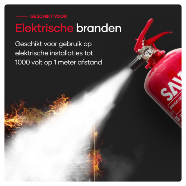 Savs Brandblusser Poeder 2 Kg - Vorstvrij - Met Montagebeugel - Poederblusser