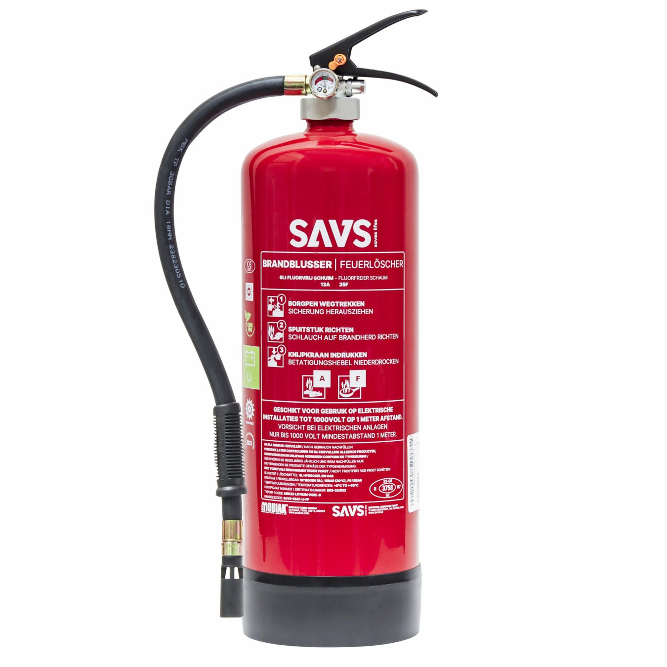 Koop SAVS Lithium brandblusser schuim 6 Liter AF Fluorvrij