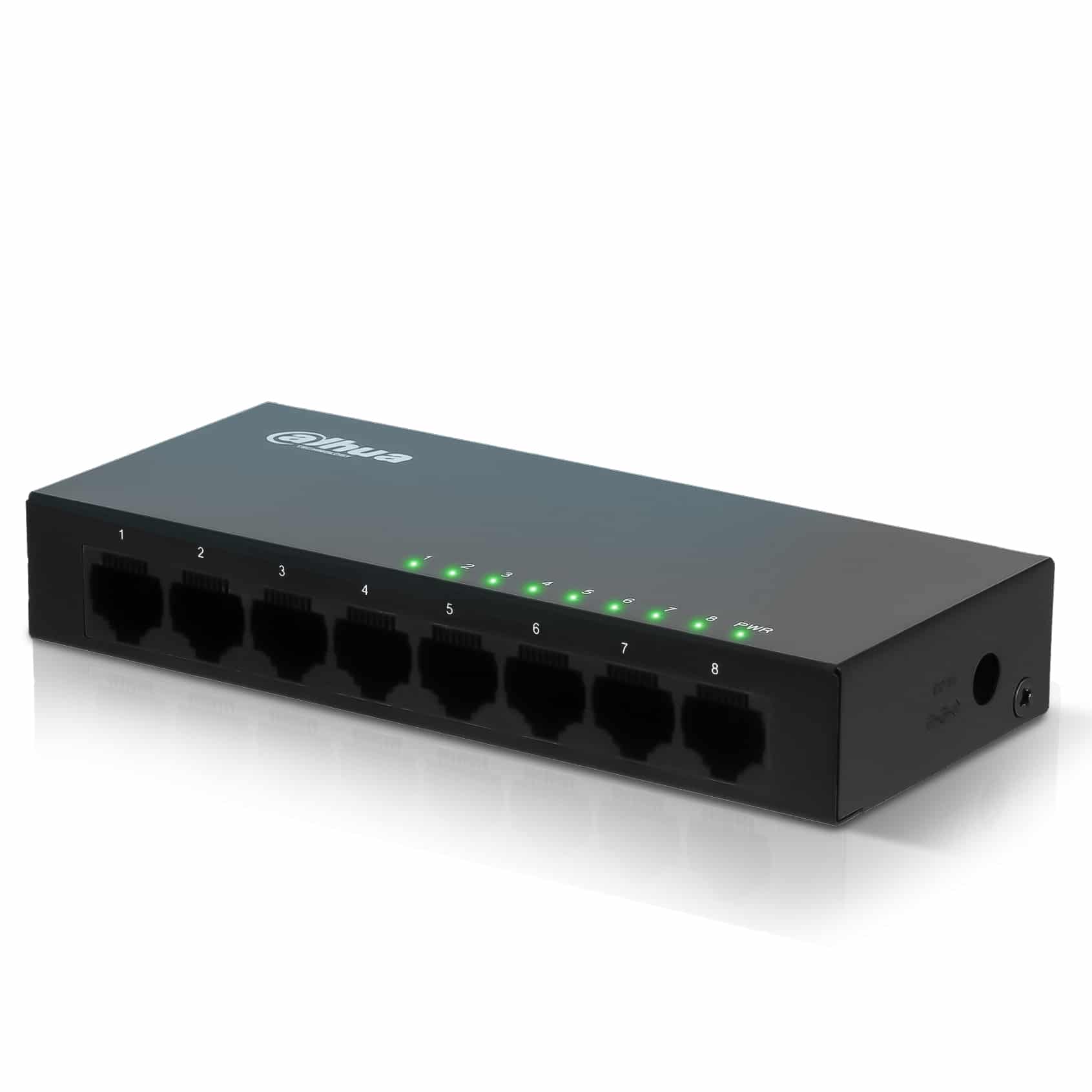 Dahua Ethernet Switch - 8 Poorten - 10 / 100 / 1000 Mbps - Metaal
