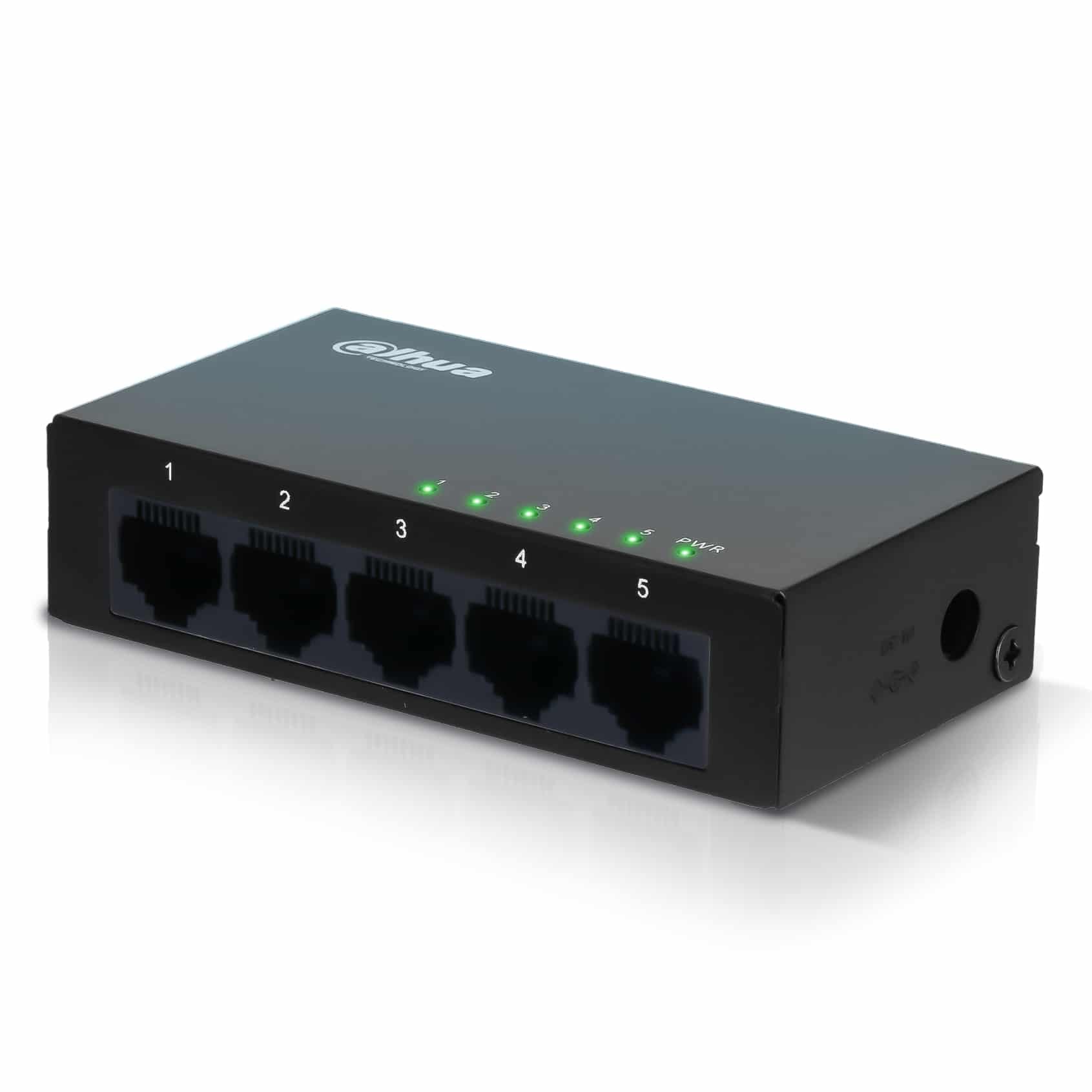 Dahua Ethernet Switch - 5 Poorten - 10 / 100 / 1000 Mbps - Metaal