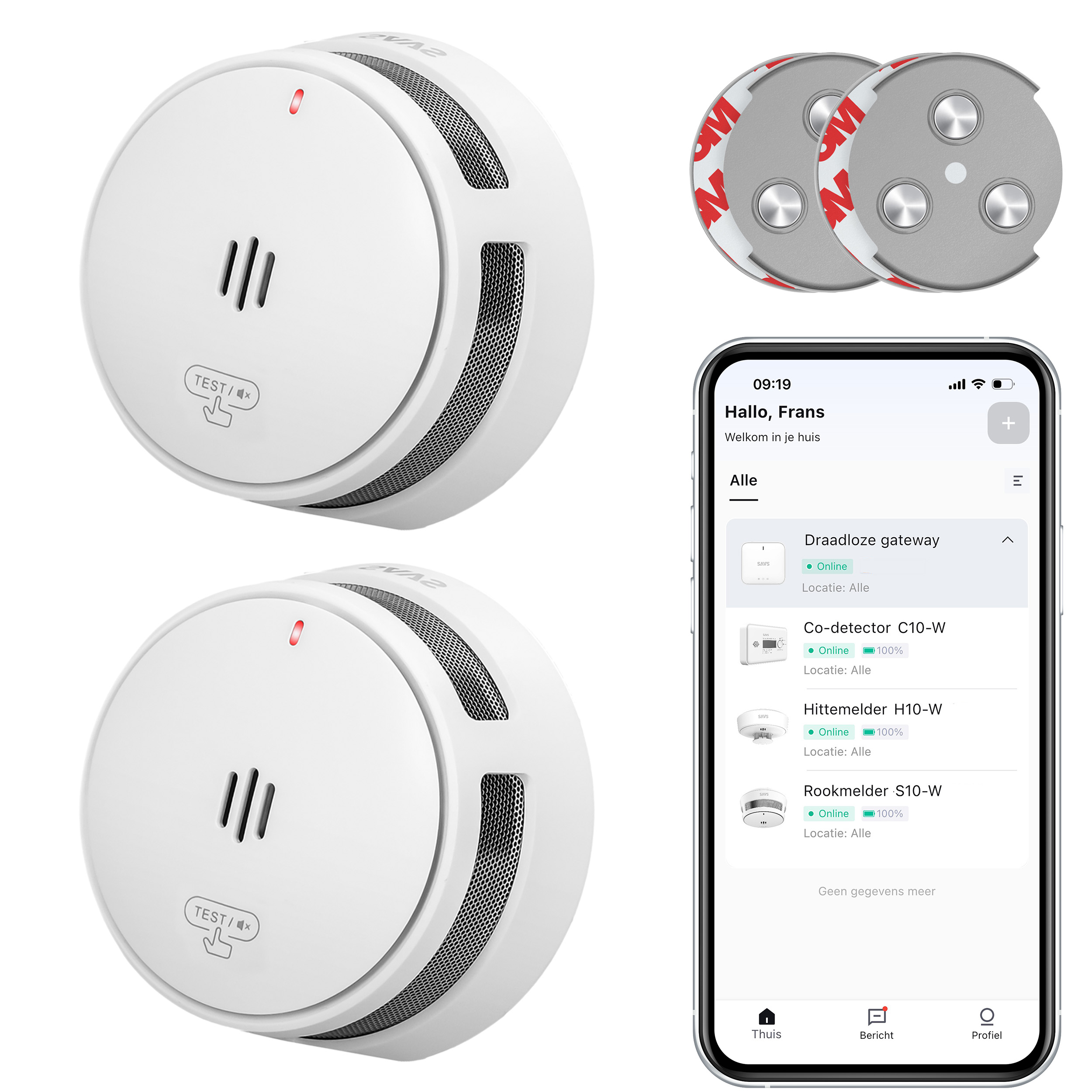 SAVS S10-W Rookmelder RF 10 jaar 2-pack + RMAX