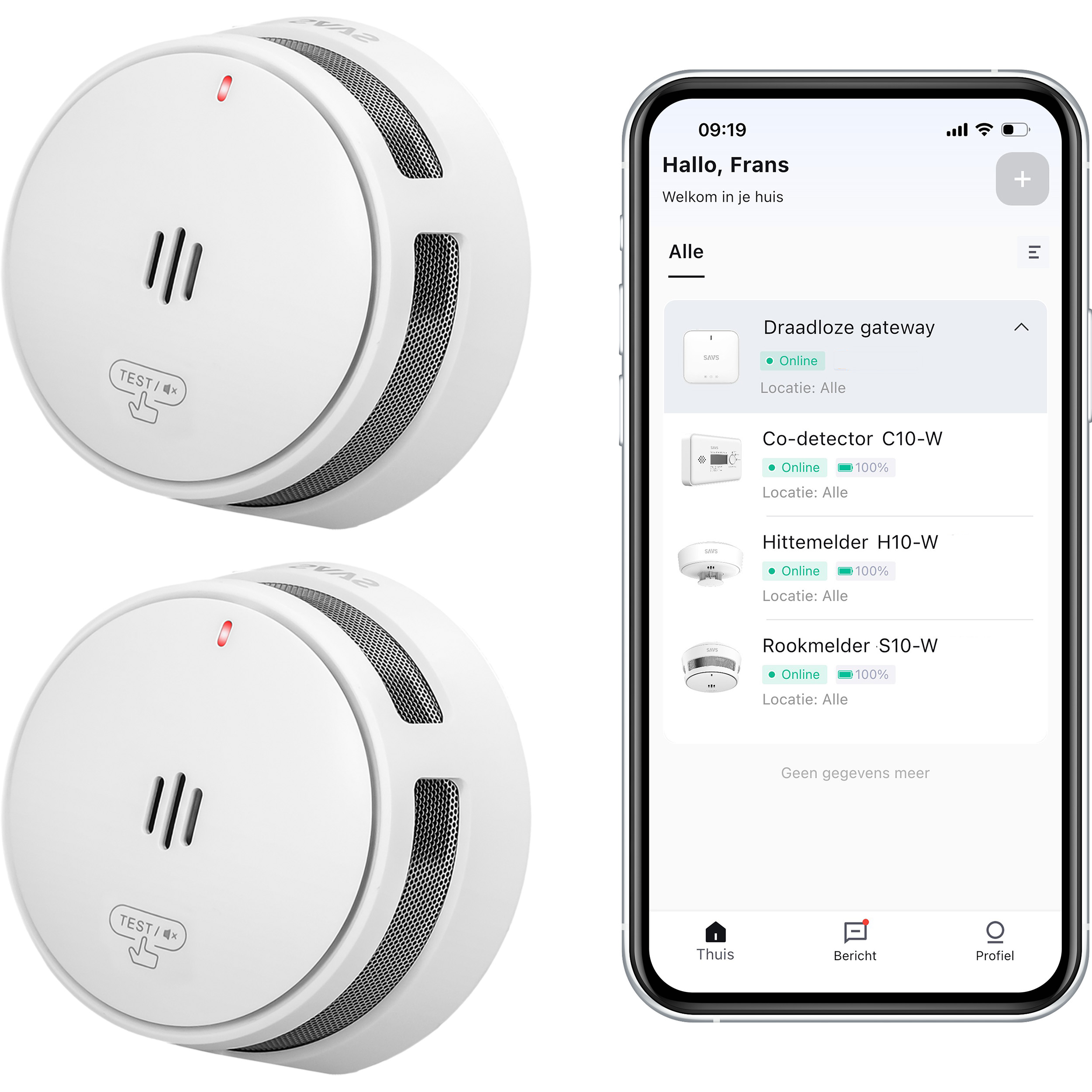 SAVS S10-W Slimme rookmelder - LinkSmart - 2-pack