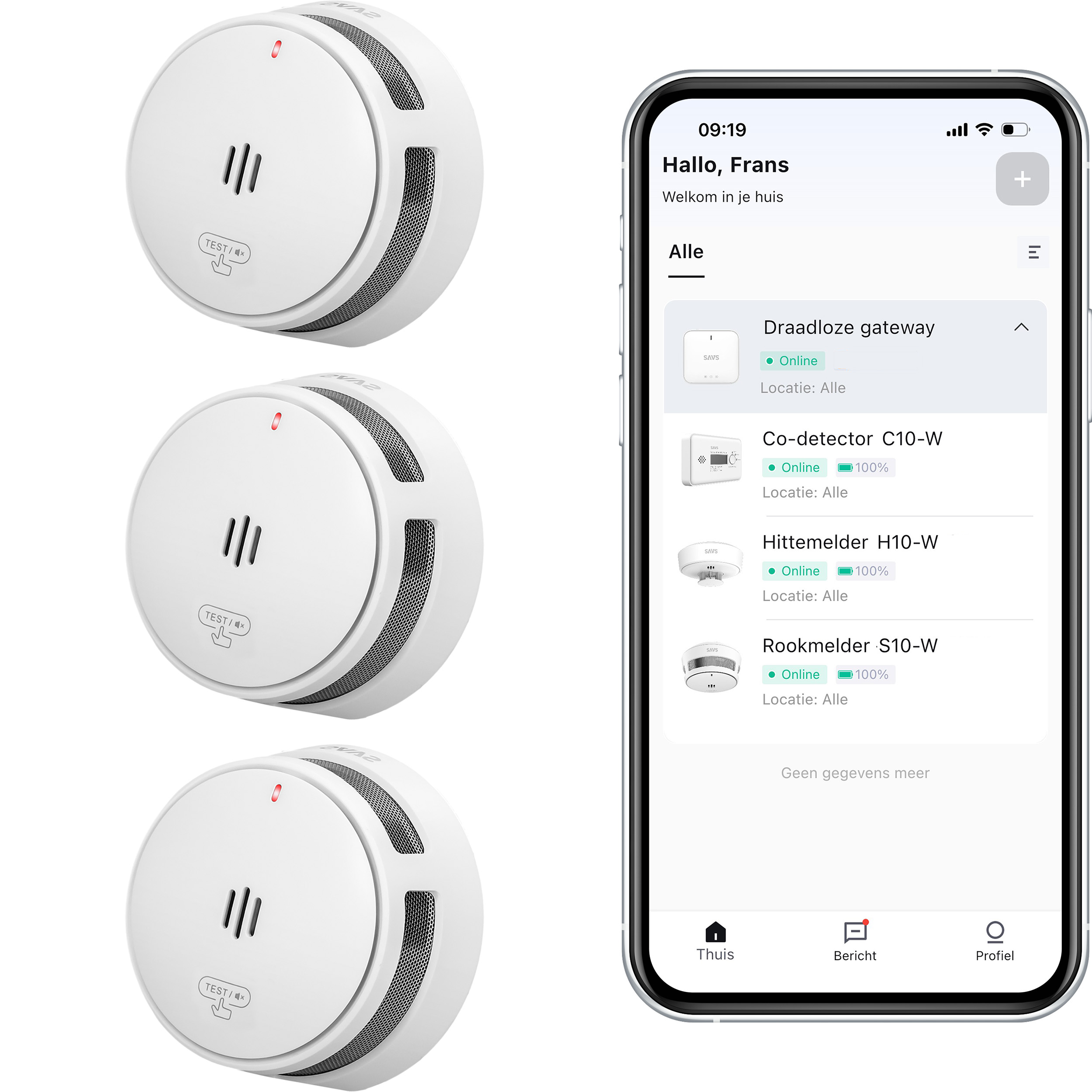 SAVS S10-W Slimme rookmelder - LinkSmart - 3-pack