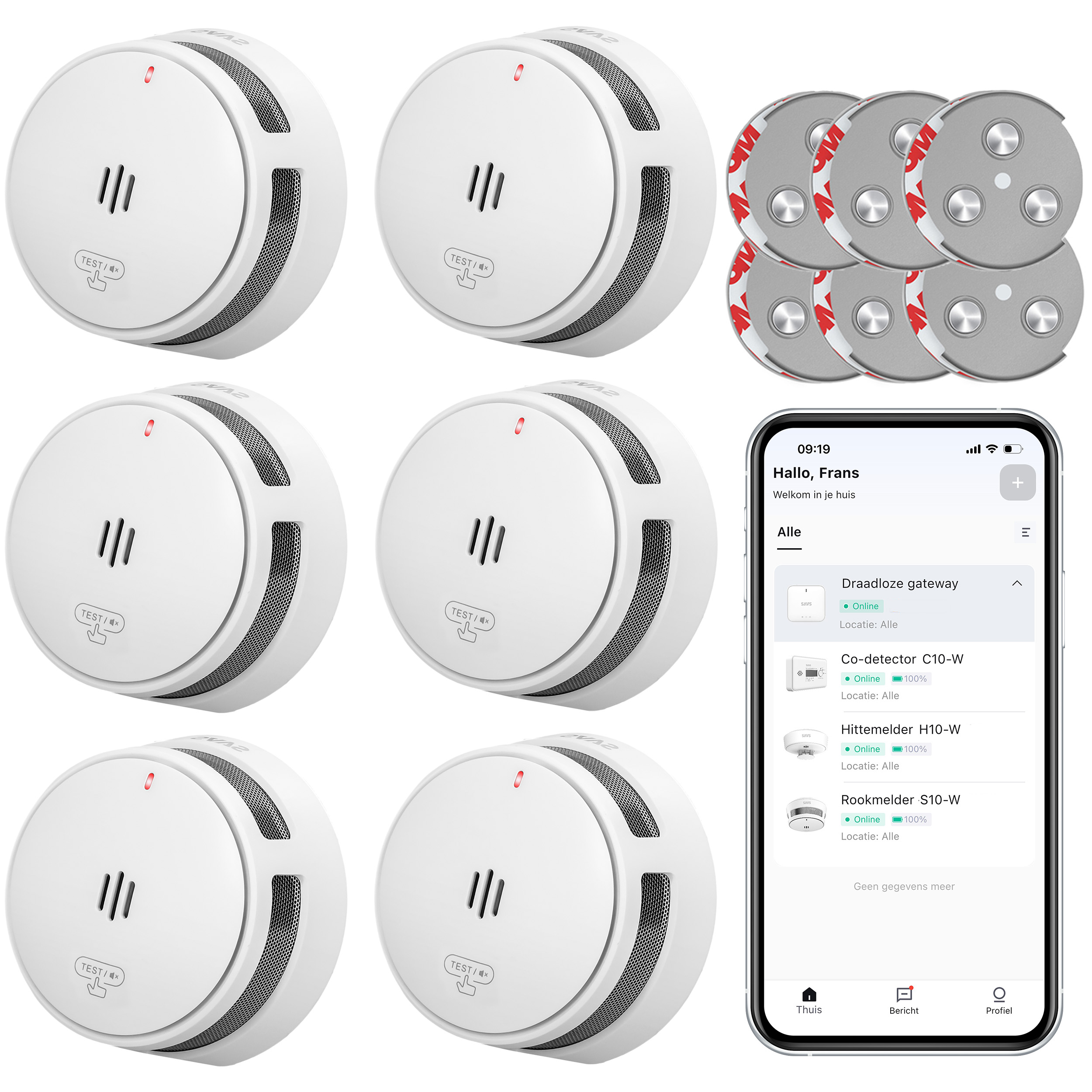 SAVS S10-W Rookmelder RF 10 jaar 6-pack + RMAX