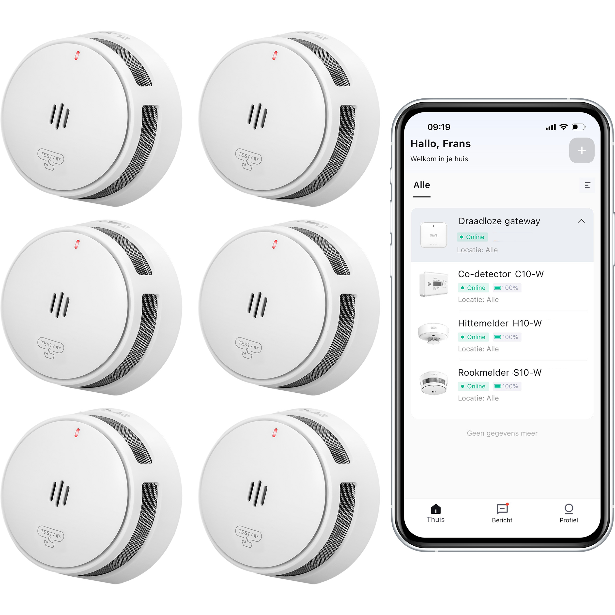 SAVS S10-W Slimme rookmelder - LinkSmart - 6-pack