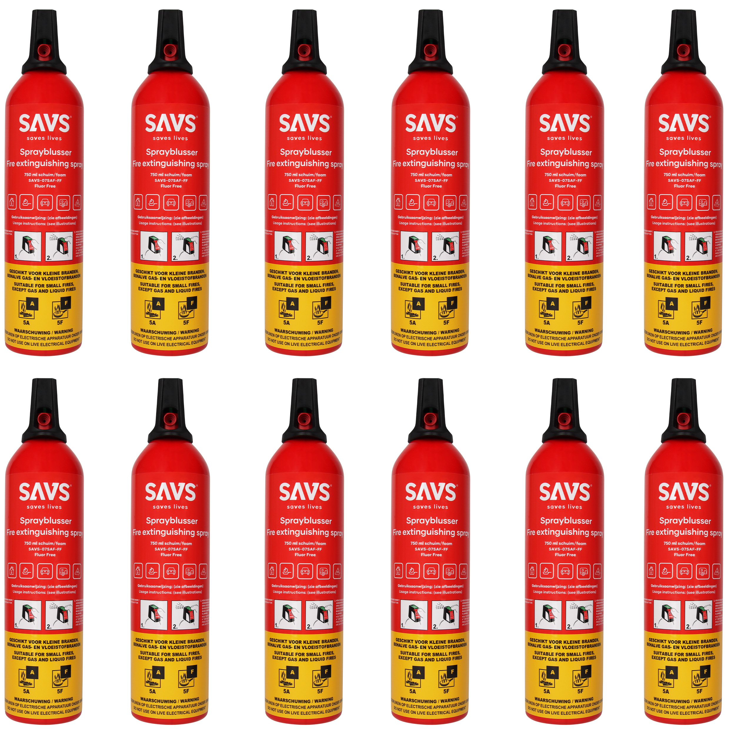 SAVS Sprayblusser 750 ml schuim 12-pack