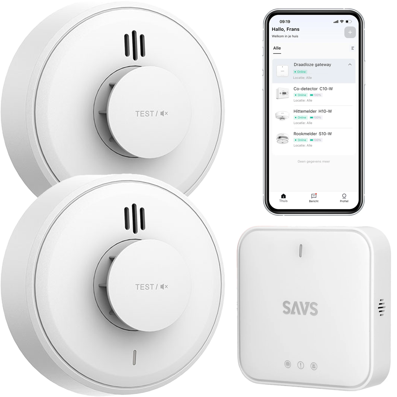 Koop SAVS LinkSmart bundel – 2 Hittemelders en Base Station – Draadloos koppelbaar – LinkSmart®