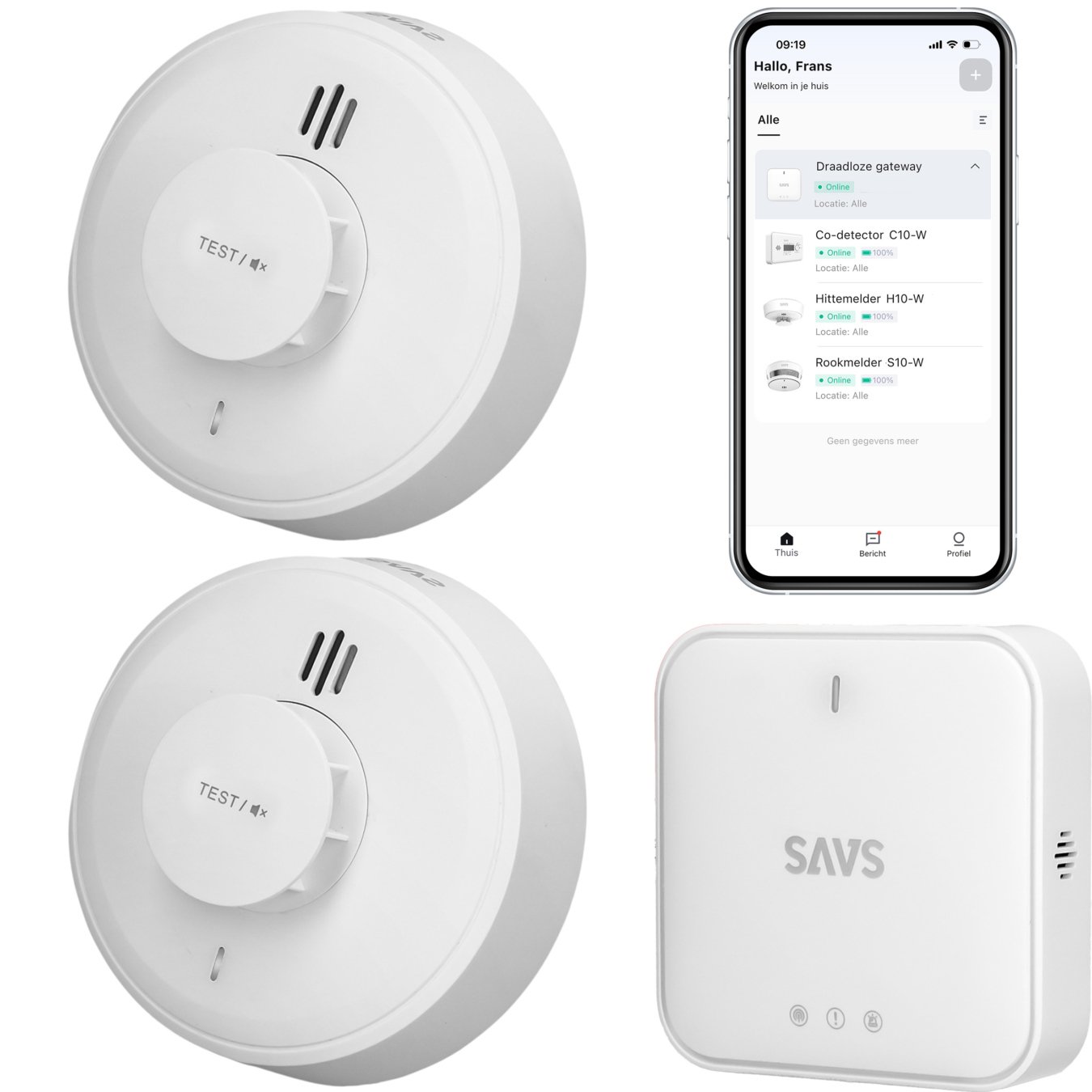 Koop SAVS LinkSmart bundel – 2 Hittemelders en Base Station – Draadloos koppelbaar – LinkSmart®