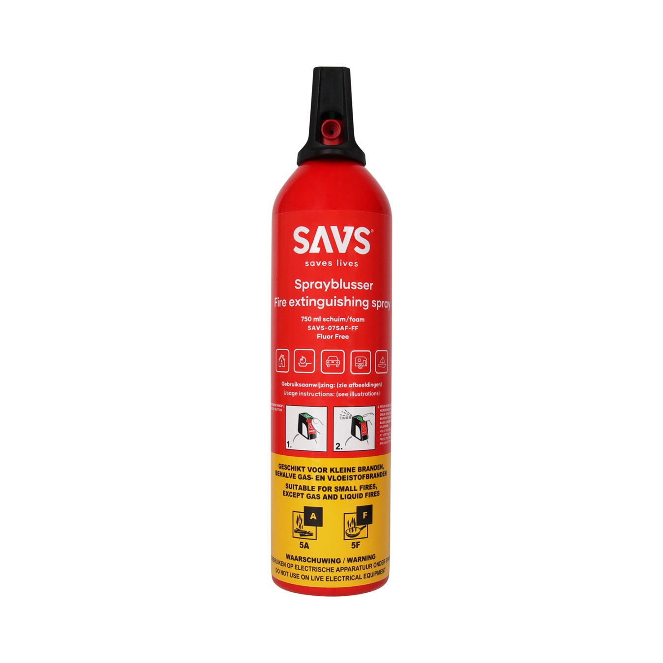 Koop SAVS Sprayblusser AF 750ml – 100% PFAS-Fluorvrij