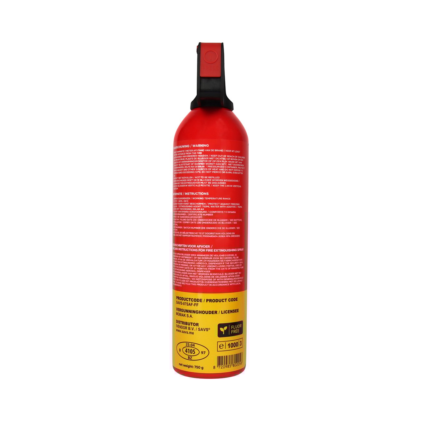 Koop SAVS Sprayblusser AF 750ml - 100% PFAS-Fluorvrij