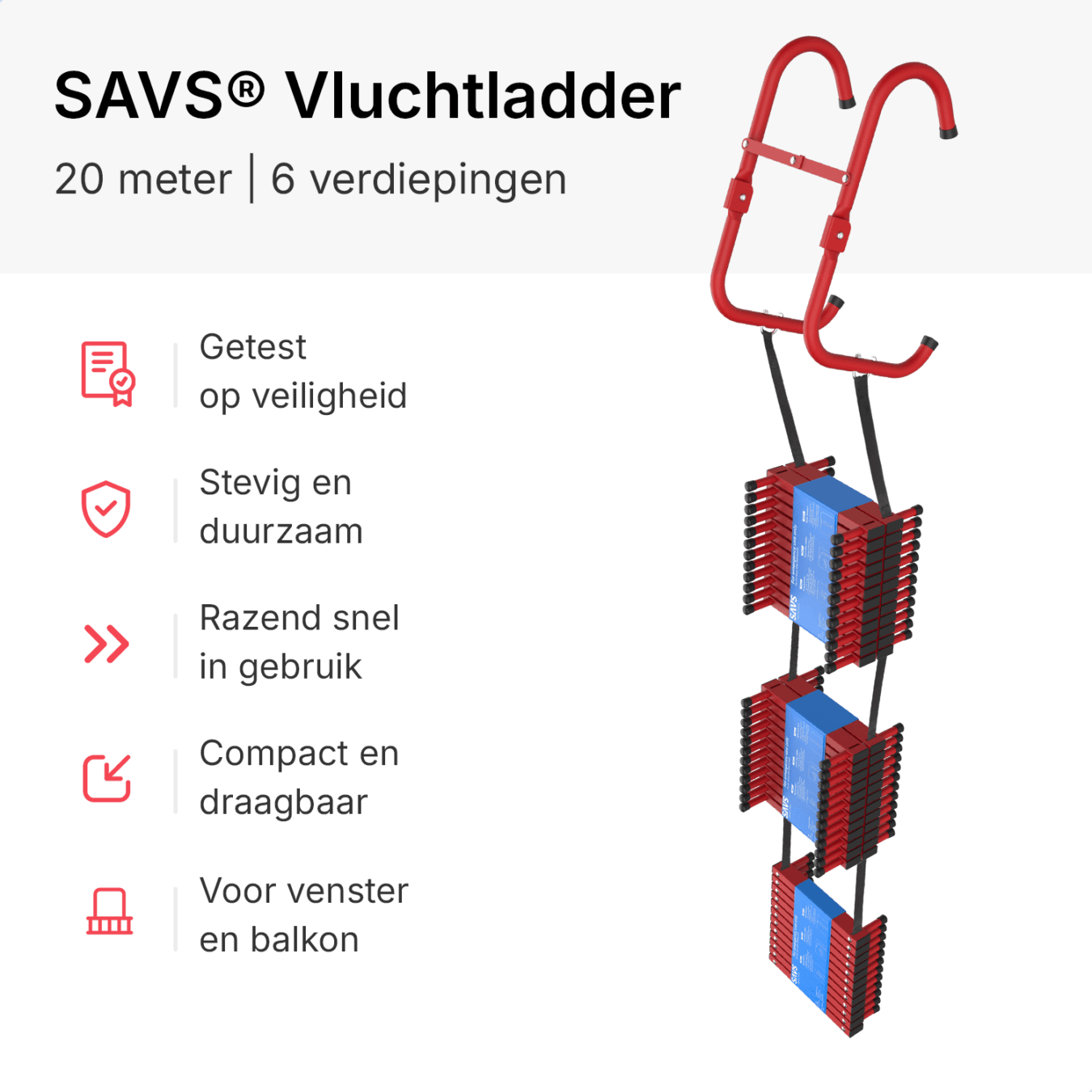 Koop SAVS ESC-20S Vluchtladder 20 meter