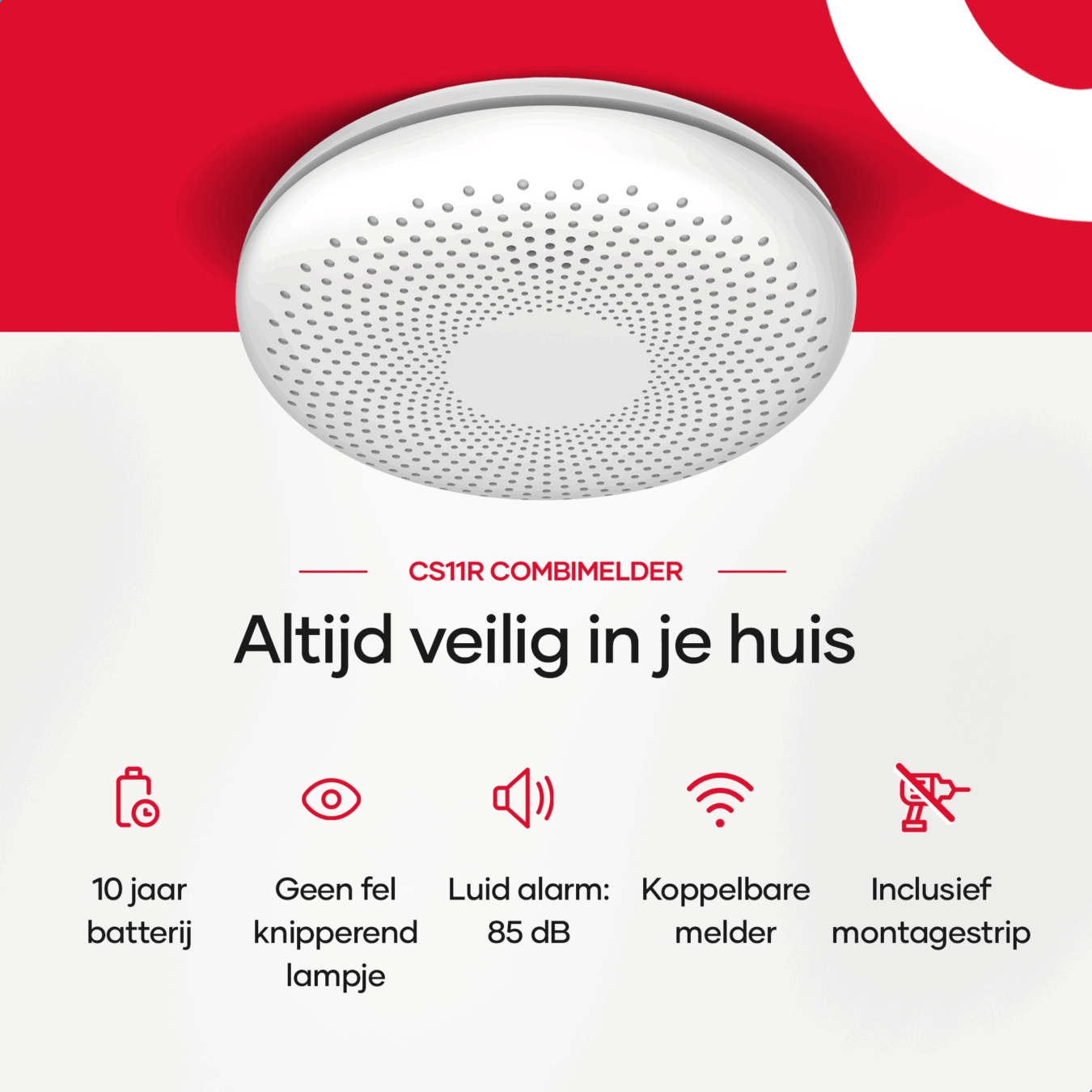 Koop SAVS CS11R Combimelder - SafeLink draadloos koppelbaar 6-pack