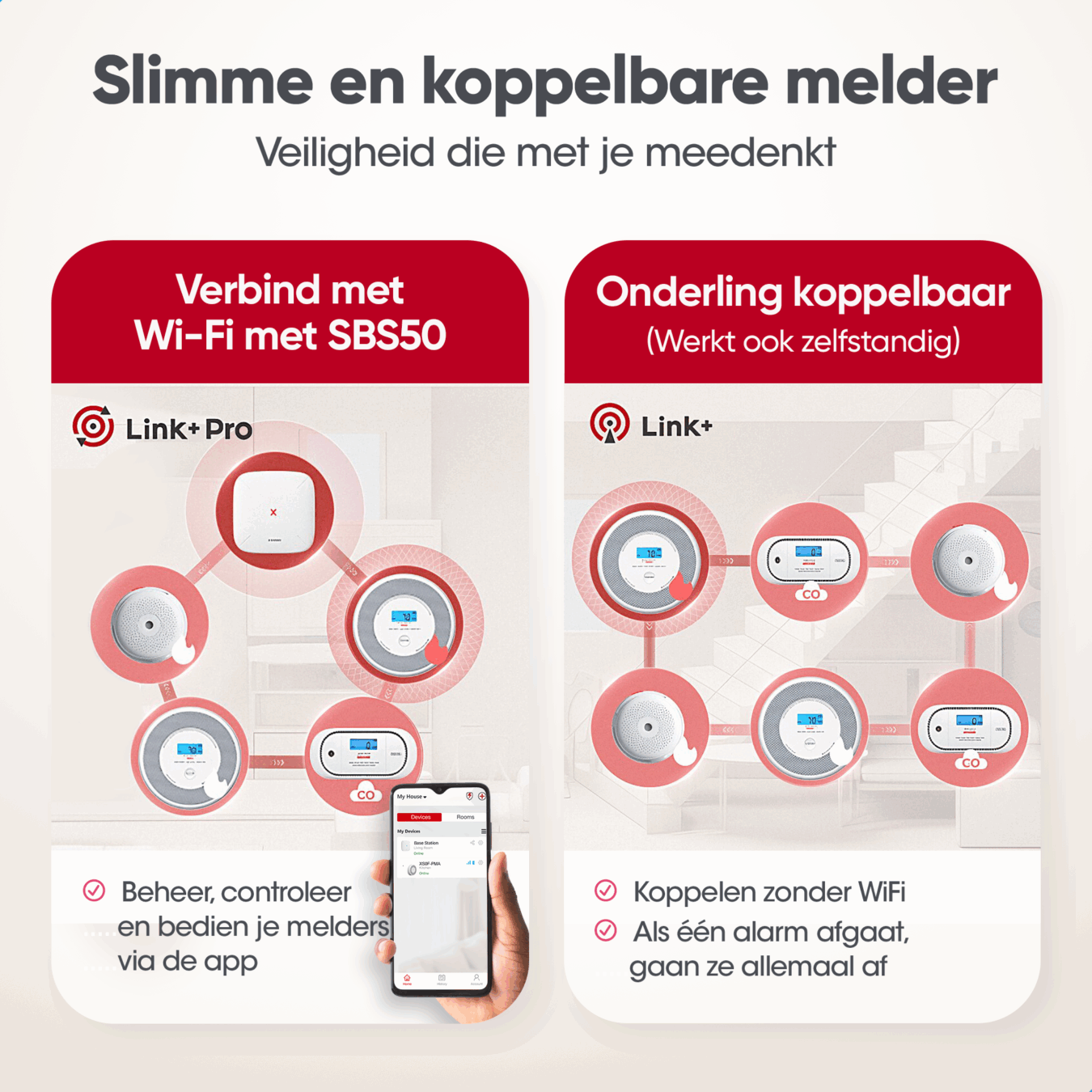 Koop X-Sense XS0B-MR Slimme Rookmelder bundel 4 pack Link+ Pro - Gesproken meldingen