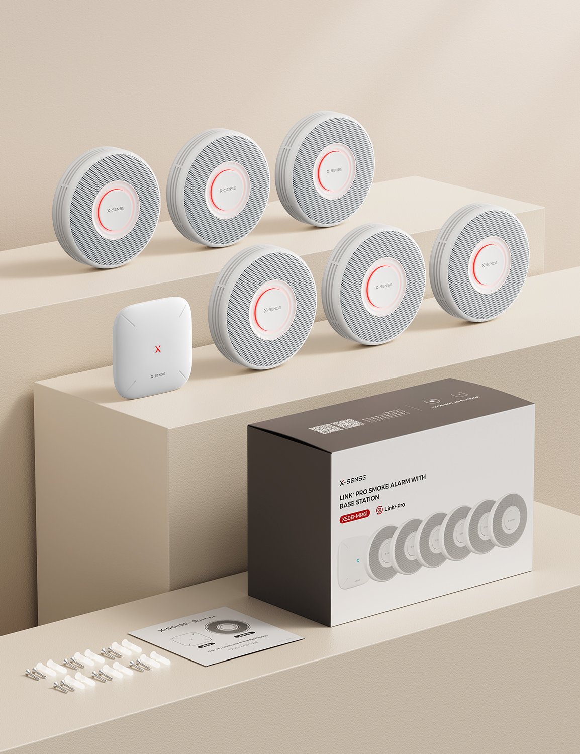 Koop X-Sense XS0B-MR Slimme Rookmelder bundel 6 pack Link+ Pro - Gesproken meldingen