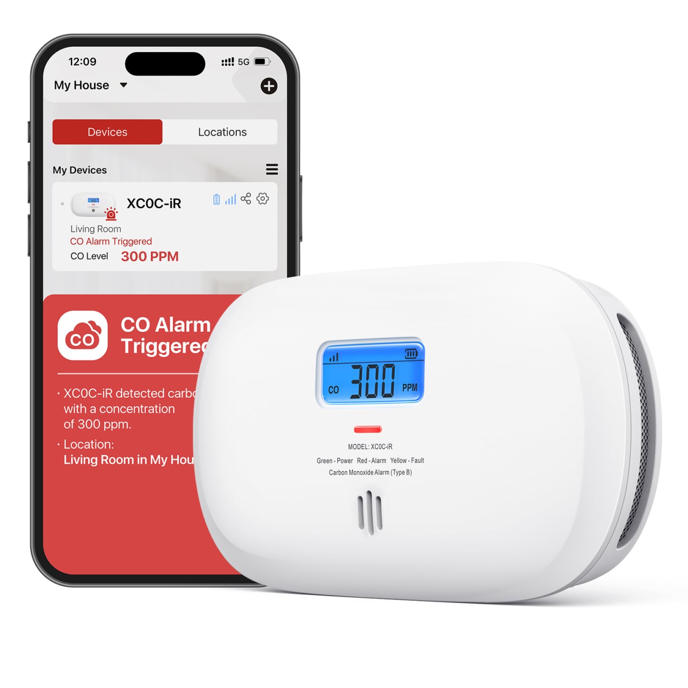 Koop X-Sense XC0C-iR Slimme Koolmonoxidemelder - Wifi