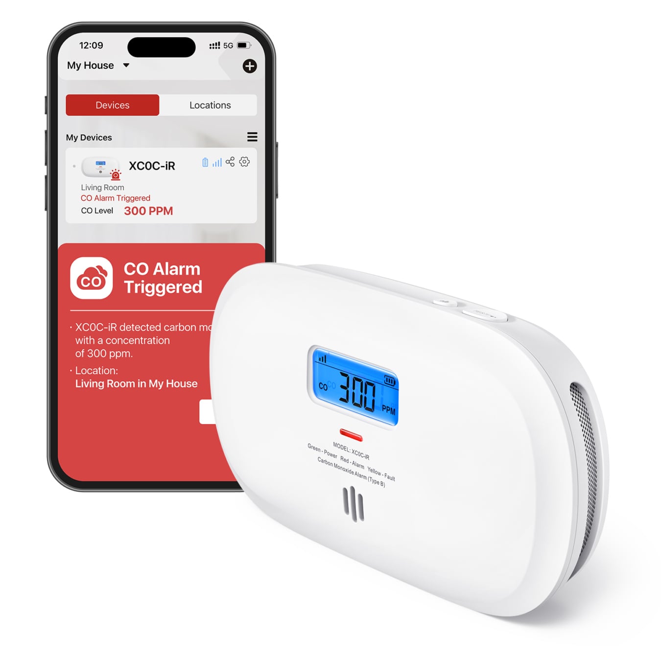 Koop X-Sense XC0C-iR Slimme Koolmonoxidemelder - Wifi