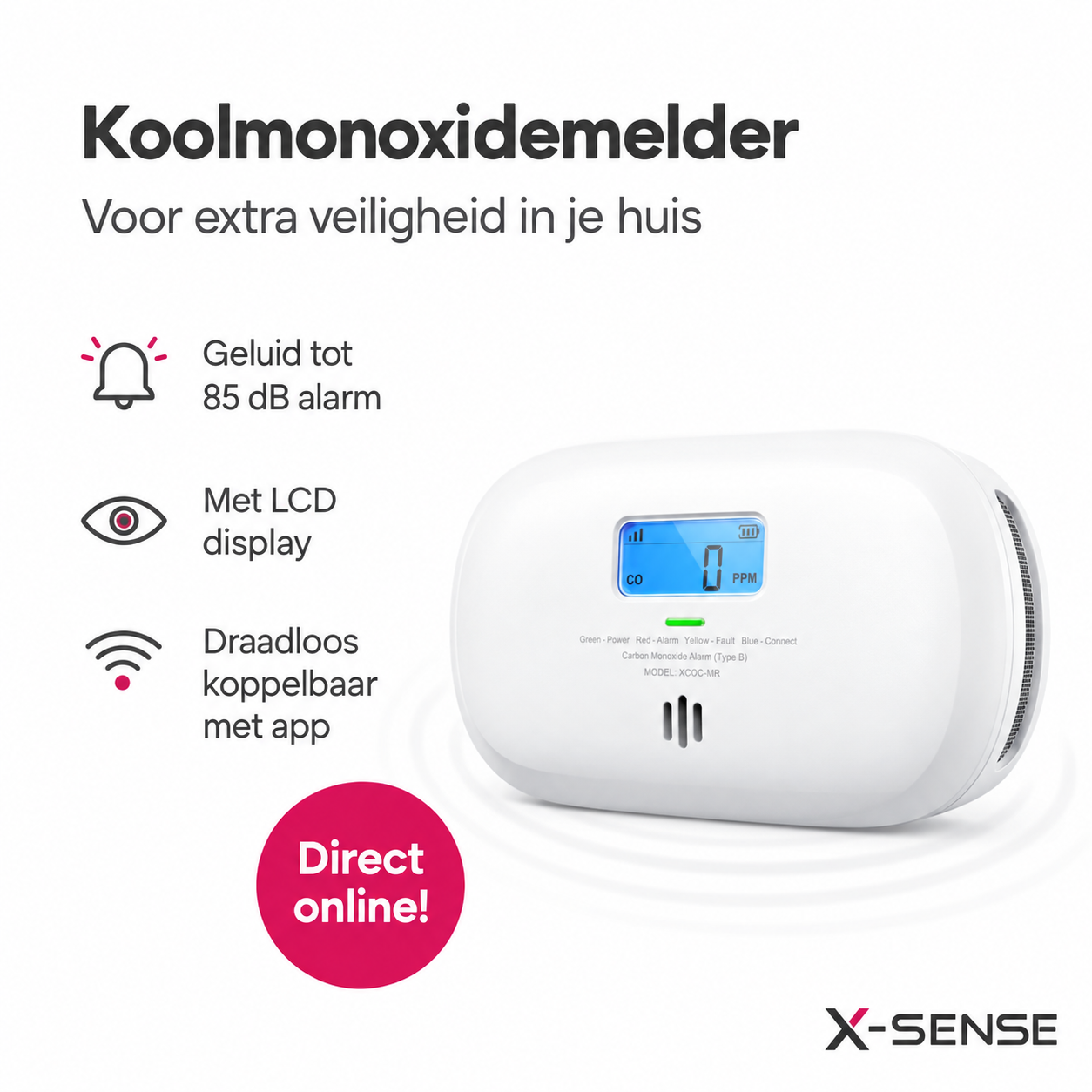 Koop X-Sense Link+ Pro bundel – 6 Rookmelders, 1 Koolmonoxidemelder en Base Station