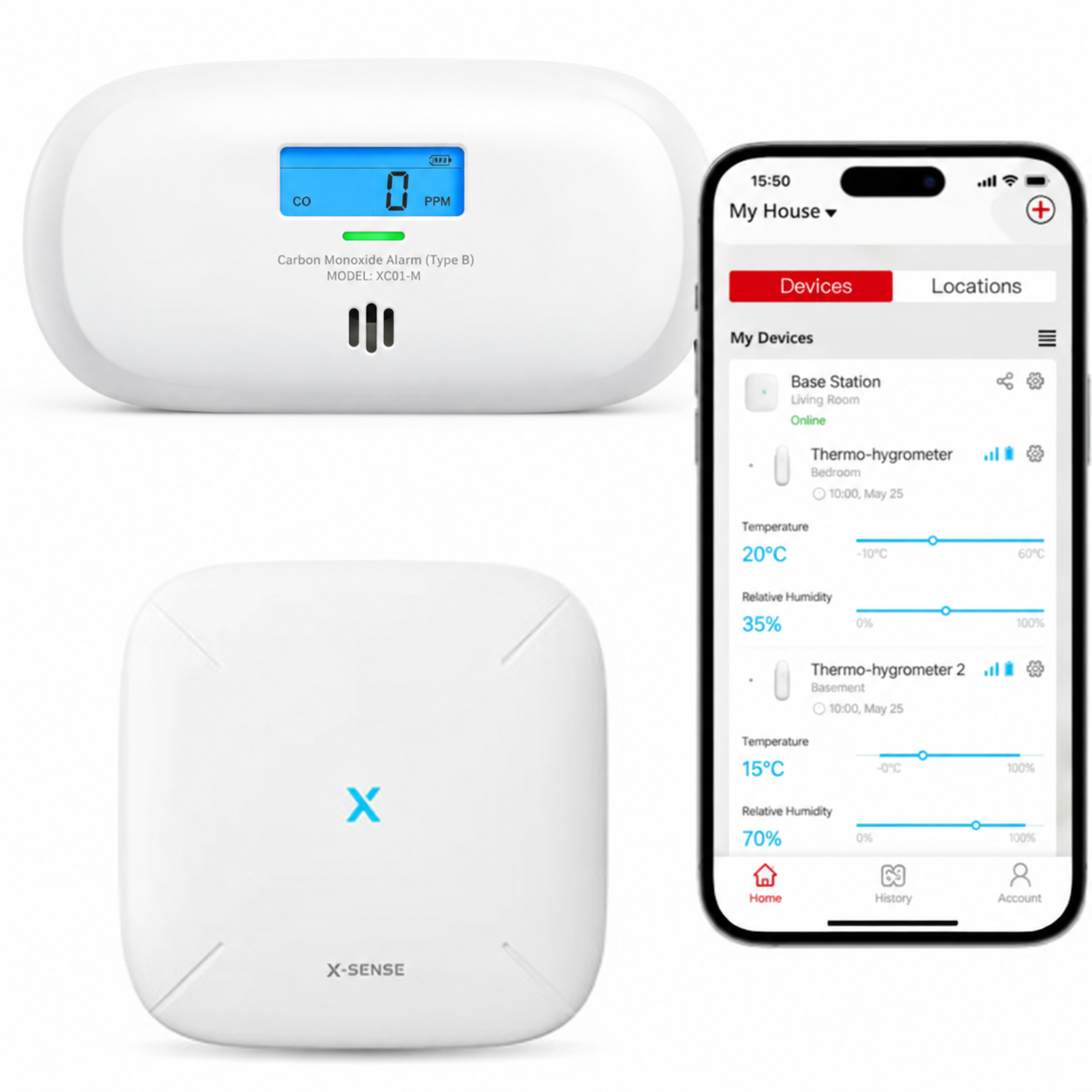 Koop X-Sense XC0C-MR Koolmonoxidemelder en SBS50 Base Station